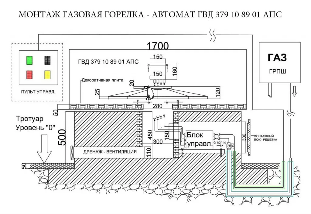 Монтаж газовой горелки с автоматикой для вечного огня в Дзержинске 